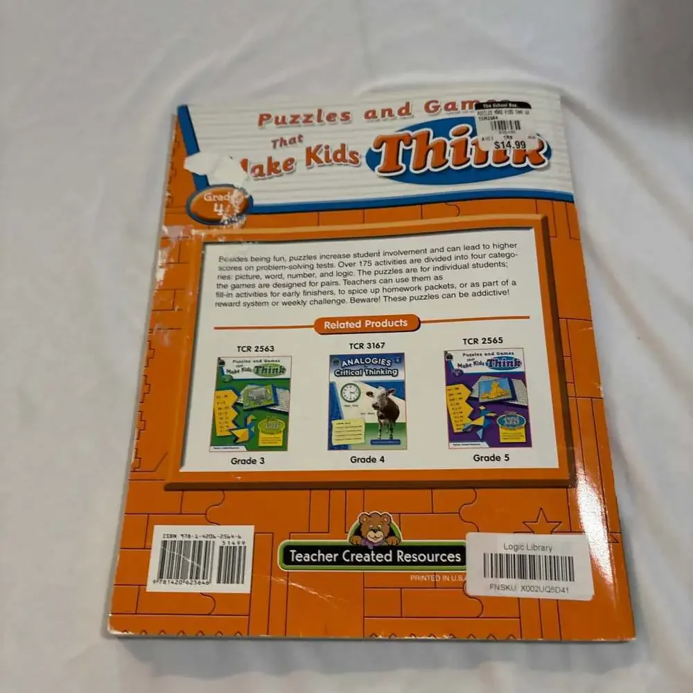 Puzzles‎ and Games That Make Kids Think Grade 4 - Garth Sundem